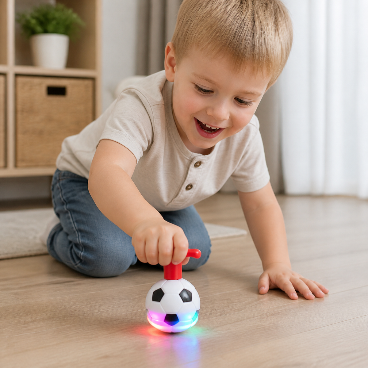 Leuchtender LED Fußball Kreisel