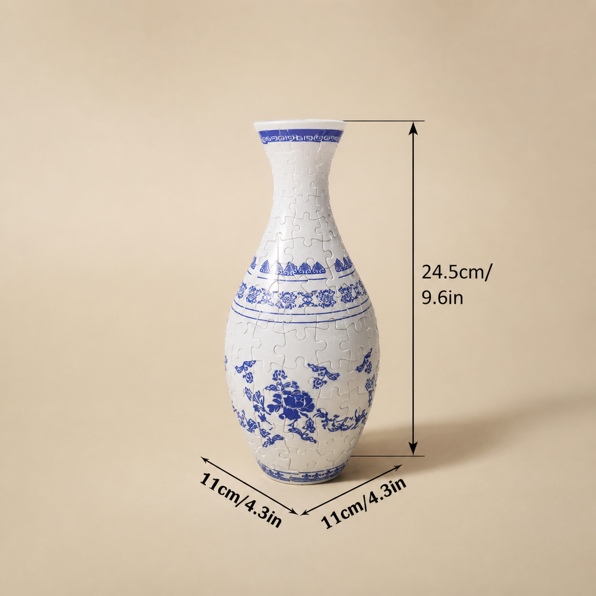 Edle 3D Puzzle Vase - Verwendbar für echte Blumen