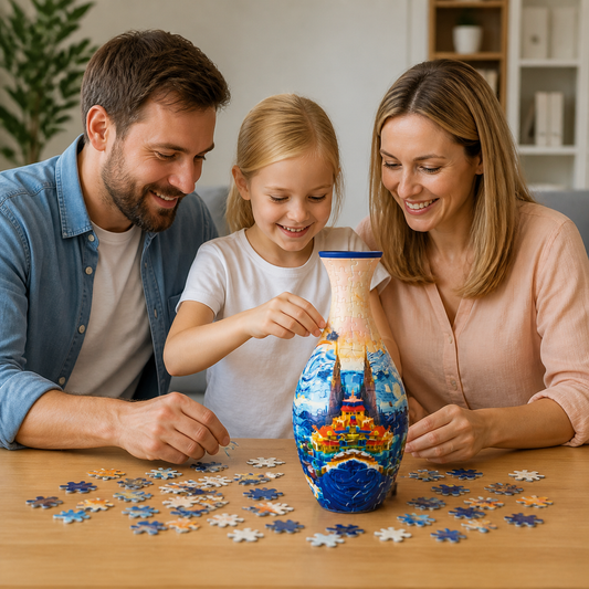 Edle 3D Puzzle Vase - Verwendbar für echte Blumen