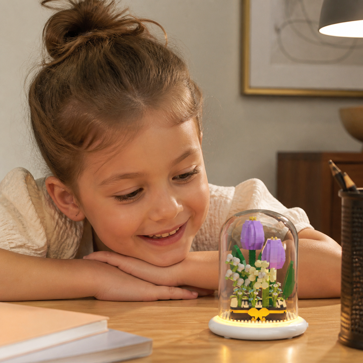 Edle Baustein Blume im Glas