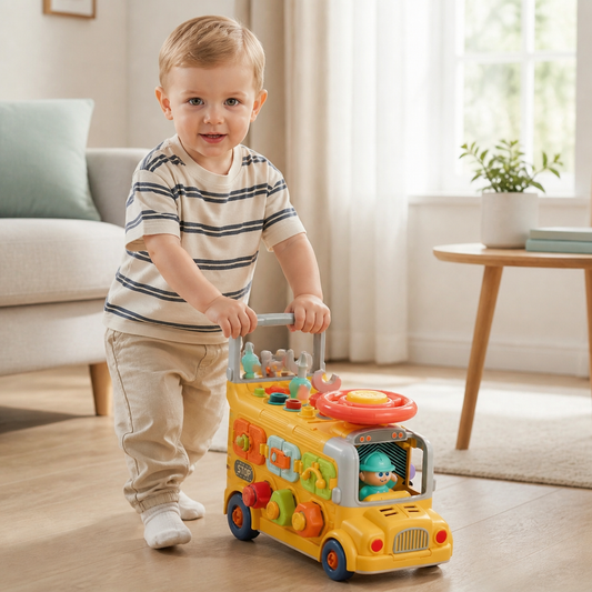 7in1 Montessori Schraubbus – Bau- & Motorik Lernspielzeug zum Zerlegen und Zusammenbauen
