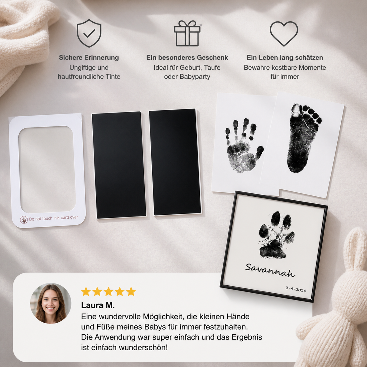 Baby Handabdruck Set – Einzigartiges Andenken an Dein Baby