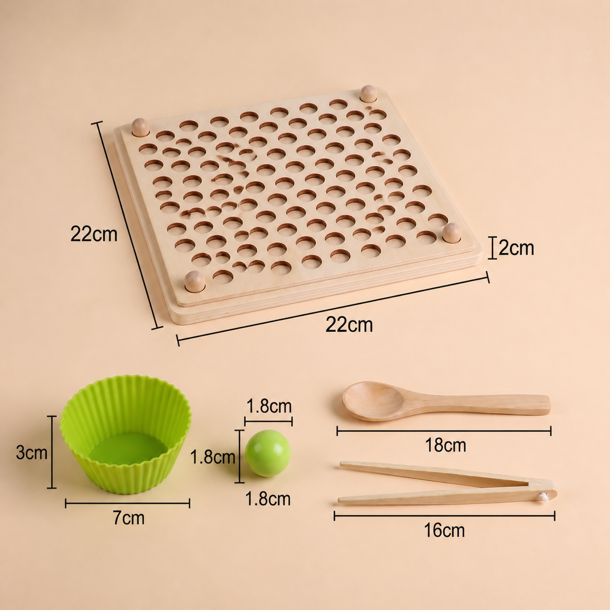 Montessori-Sortierspiel mit Holzperlen