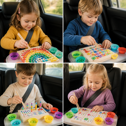 Montessori-Sortierspiel mit Holzperlen