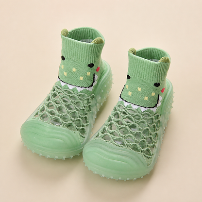 Barfuß-Sockenschuhe für Babys mit Tiermotiven