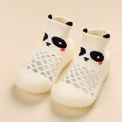 Barfuß-Sockenschuhe für Babys mit Tiermotiven
