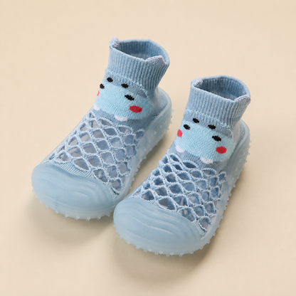 Barfuß-Sockenschuhe für Babys mit Tiermotiven
