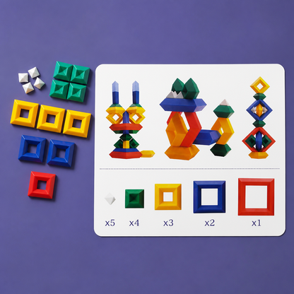 Montessori-Pyramide aus Bausteinen