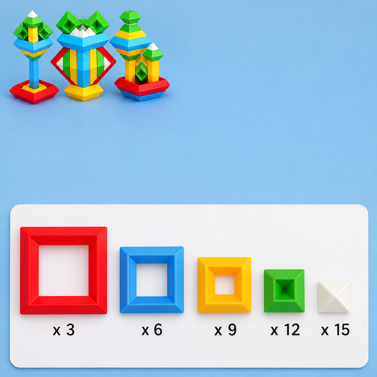 Montessori-Pyramide aus Bausteinen