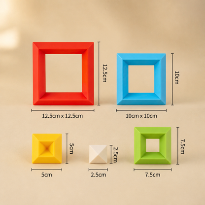 Montessori-Pyramide aus Bausteinen