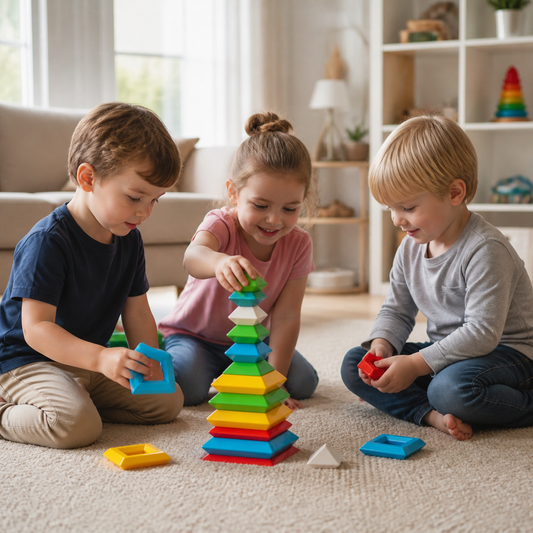 Montessori-Pyramide aus Bausteinen