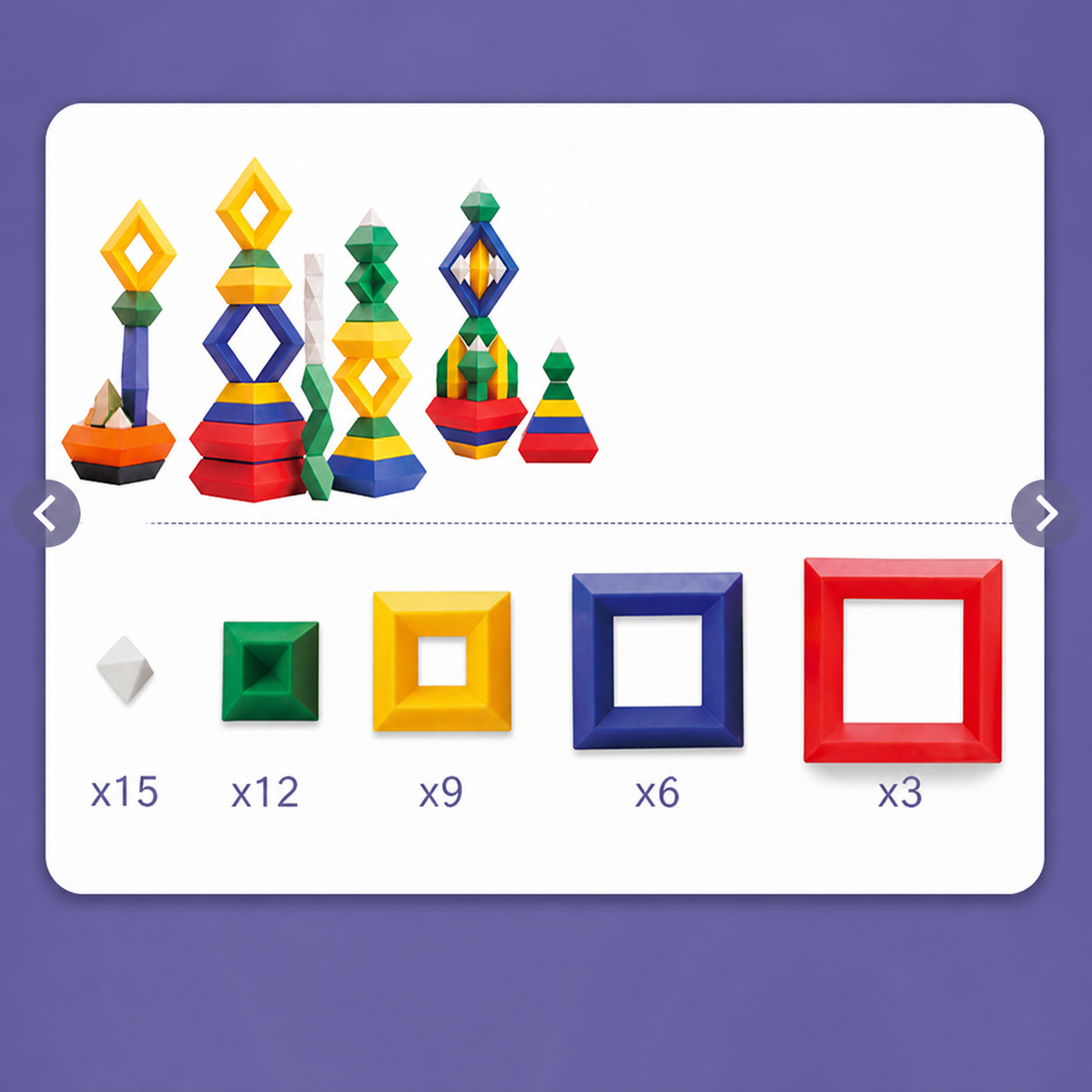 Montessori-Pyramide aus Bausteinen