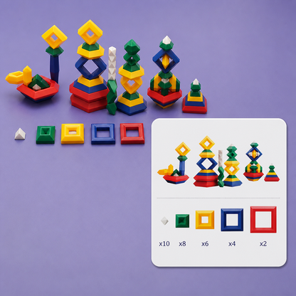 Montessori-Pyramide aus Bausteinen