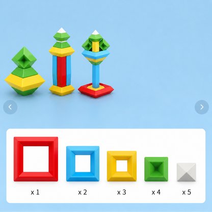 Montessori-Pyramide aus Bausteinen