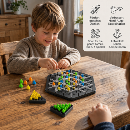 Rubber band triangle cAGummiband-Dreiecksspiel – Strategisches Familienspiel für Groß und Kleinhess family game