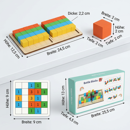 3D-Puzzle-Spiel mit Bausteinen zum Farbabgleich