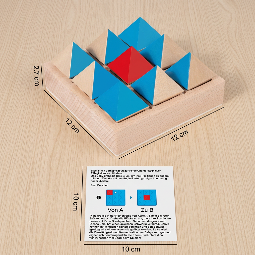 Holzpuzzle mit geometrischen Mustern – Spiel zur Förderung von Logik und räumlichem Denken