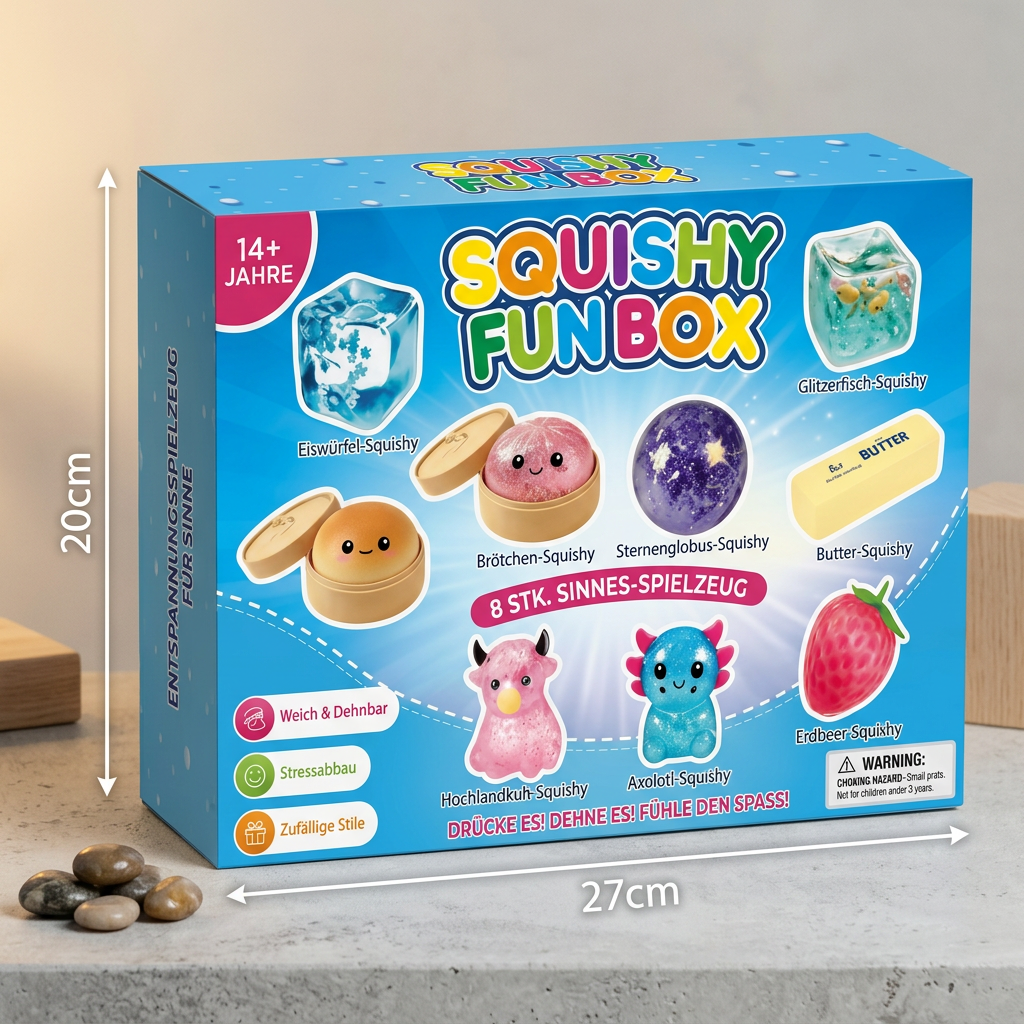 Premium-Set mit weichen Fidget-Spielzeugen – 8 sensorische Spielzeuge