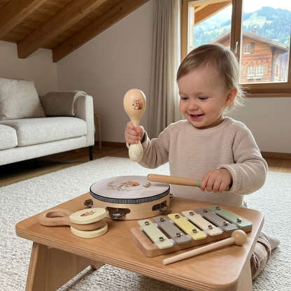 Montessori Holz-Musikinstrumente Set für Babys - Sensorisches & Musikalisches Lernspielzeug
