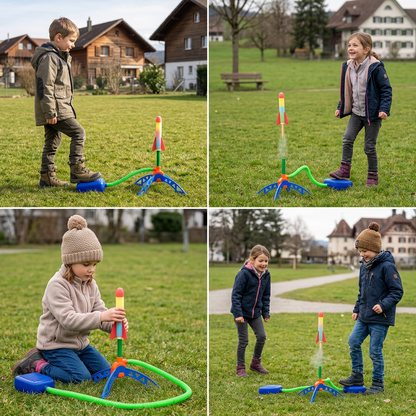Raketenwerfer für Kinder mit Fußpumpe – blitzschnelles, luftbetriebenes Outdoor-Spielzeug