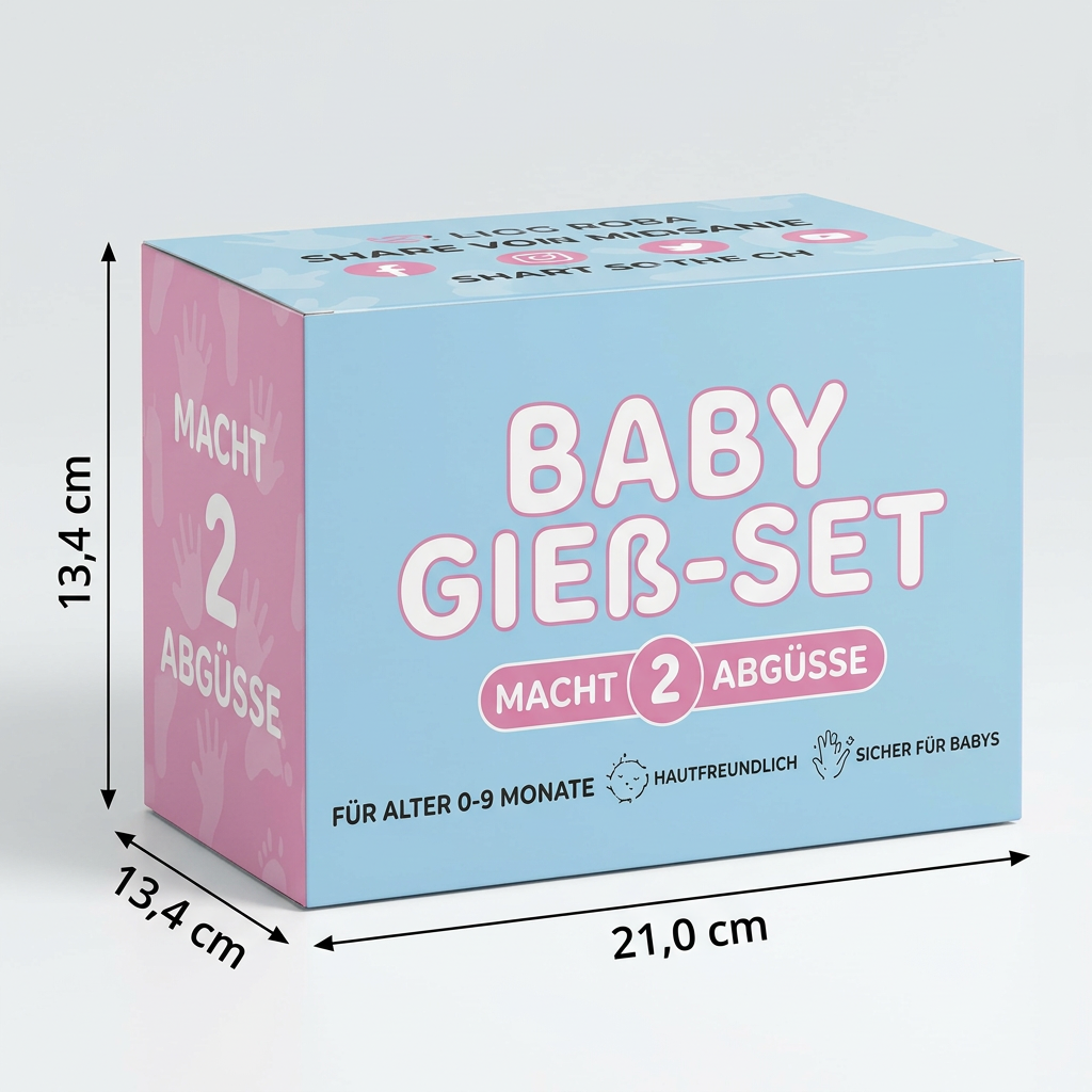 Baby-Hand- und Fußabdruck-Set – Erinnerungsset für Neugeborene & Eltern