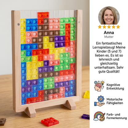 3D-Farbblock-Puzzle mit Holzrahmen – Montessori-Lernspielzeug für Kinder
