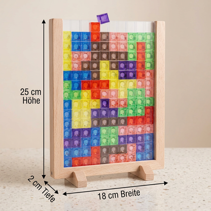 3D-Farbblock-Puzzle mit Holzrahmen – Montessori-Lernspielzeug für Kinder