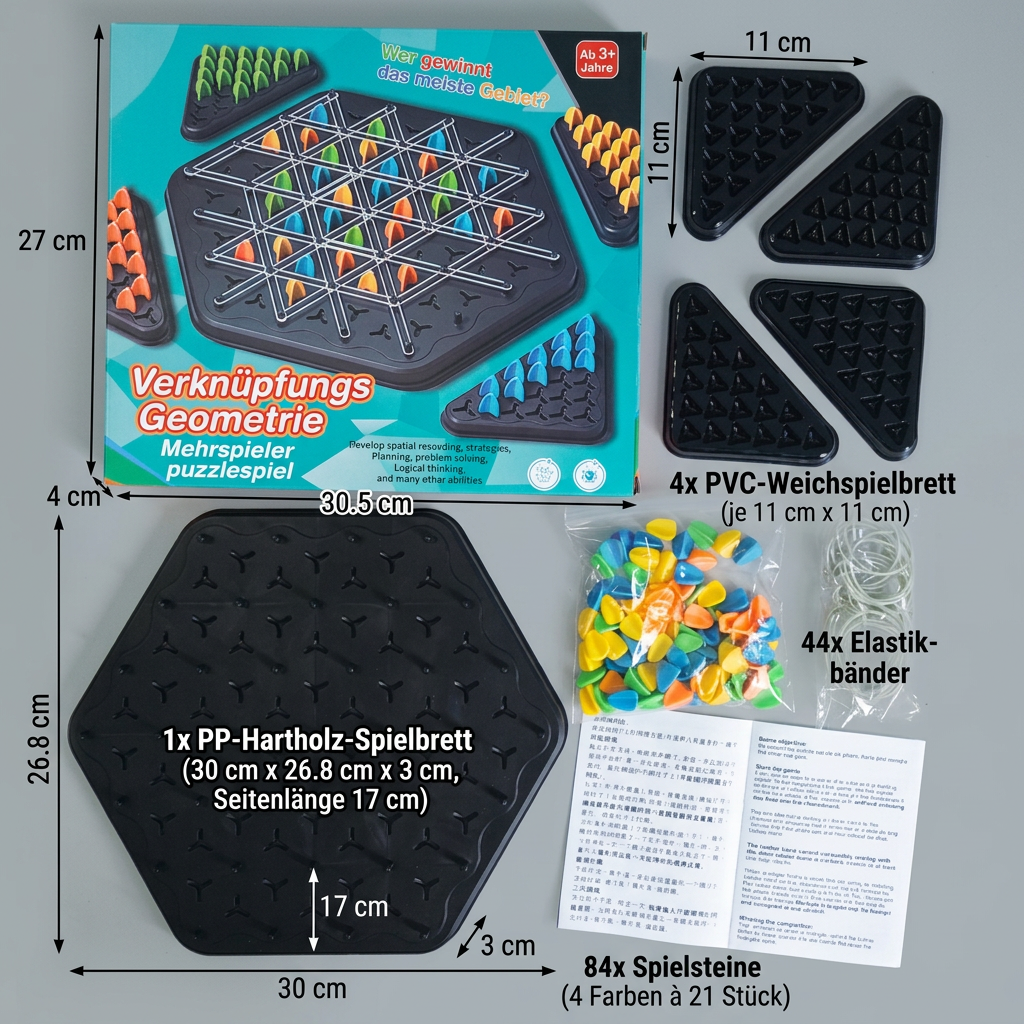 Rubber band triangle cAGummiband-Dreiecksspiel – Strategisches Familienspiel für Groß und Kleinhess family game