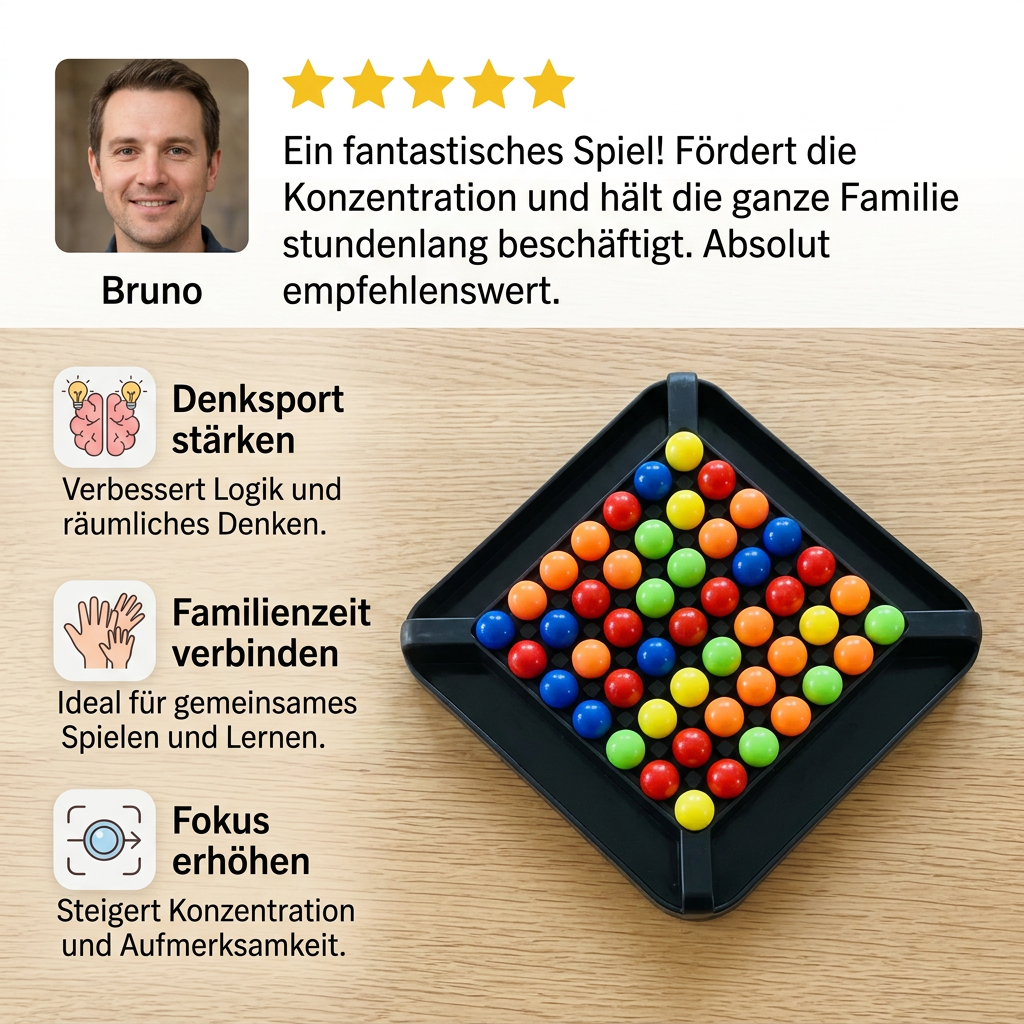 Farbzuordnungs-Logikspiel – Interaktives Murmel-Puzzle für Kinder und Erwachsene
