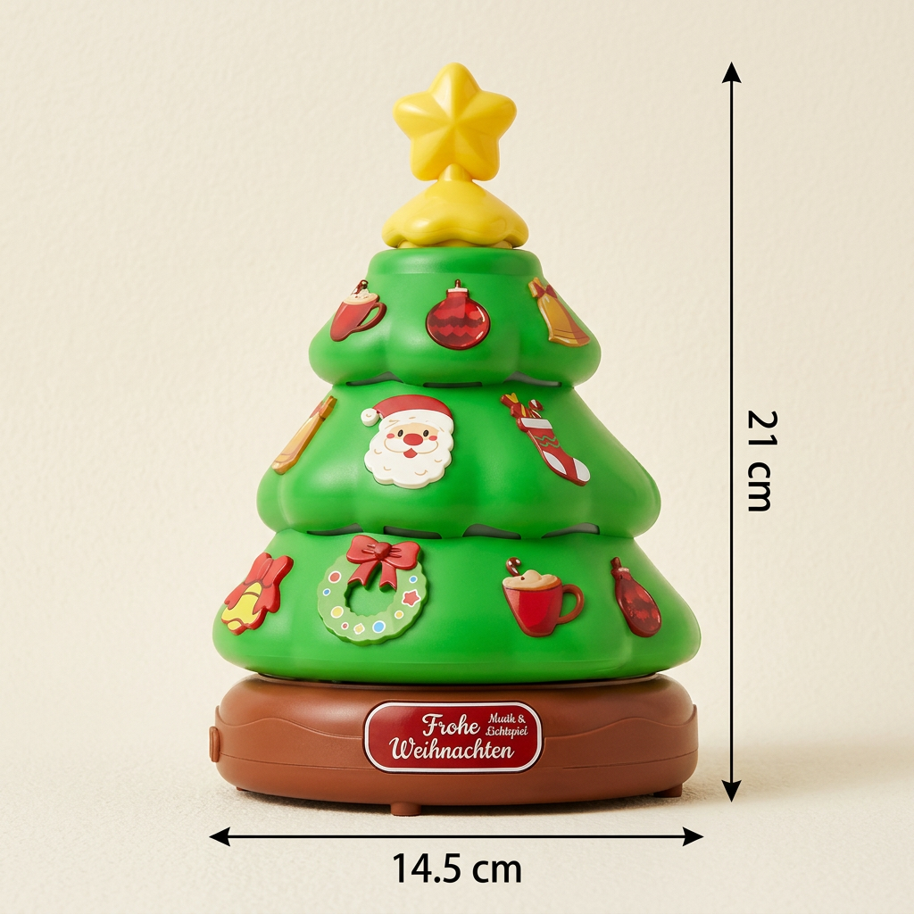 Musikalischer Weihnachtsbaum mit Seifenblasen und Aufklebern zum Dekorieren