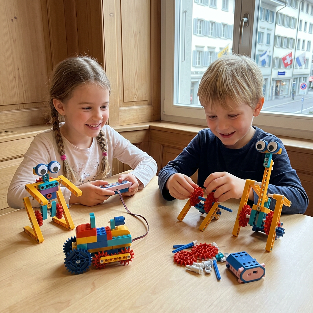 Wissenschaftliches und pädagogisches Konstruktionsset mit Motor