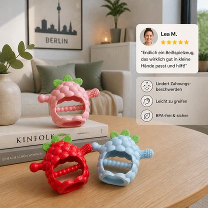Griffiger Silikon-Beißring für Babys mit verschiedenen Texturen (ab 3 Monaten)