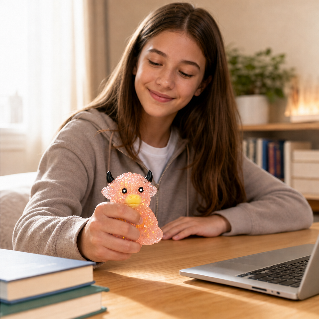 Mini-Highland-Rind-Squishy als Anti-Stress-Spielzeug