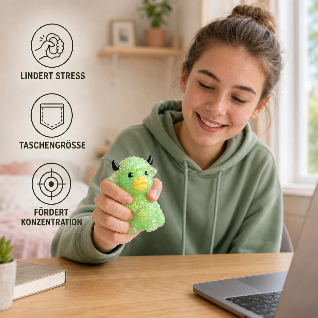 Mini-Highland-Rind-Squishy als Anti-Stress-Spielzeug