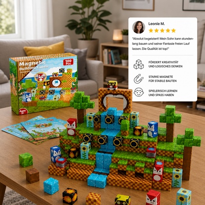 100-teiliges Magnetbaustein-Würfelset – Montessori-MINT-Konstruktionsspielzeug für Kinder