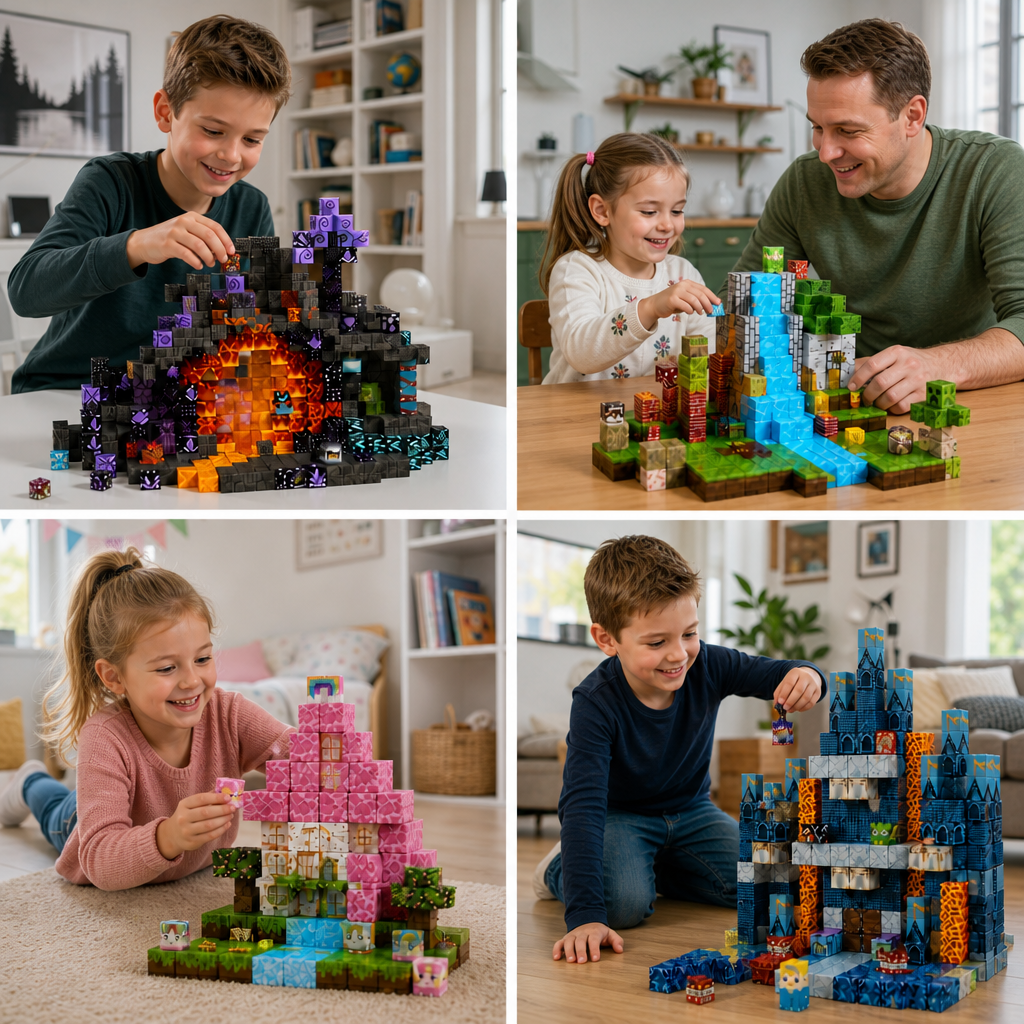 100-teiliges Magnetbaustein-Würfelset – Montessori-MINT-Konstruktionsspielzeug für Kinder