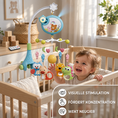 Musikalisches Babybett-Mobile mit Rasselspielzeug