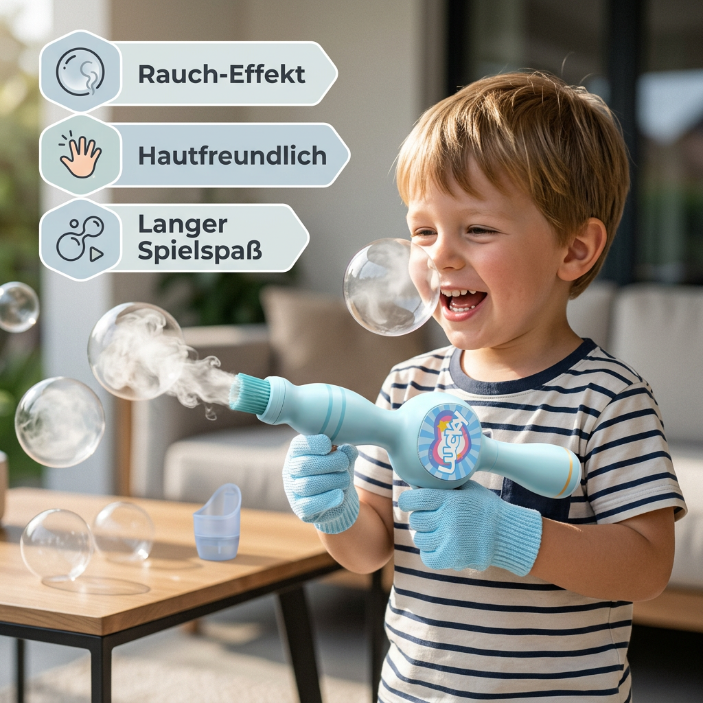 Spielzeug-Seifenblasenmaschine mit Raucheffekt