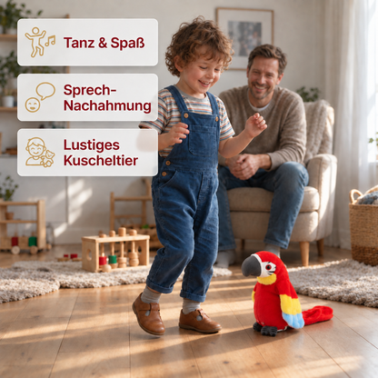Sprechender und musizierender Spielzeugpapagei für Kinder