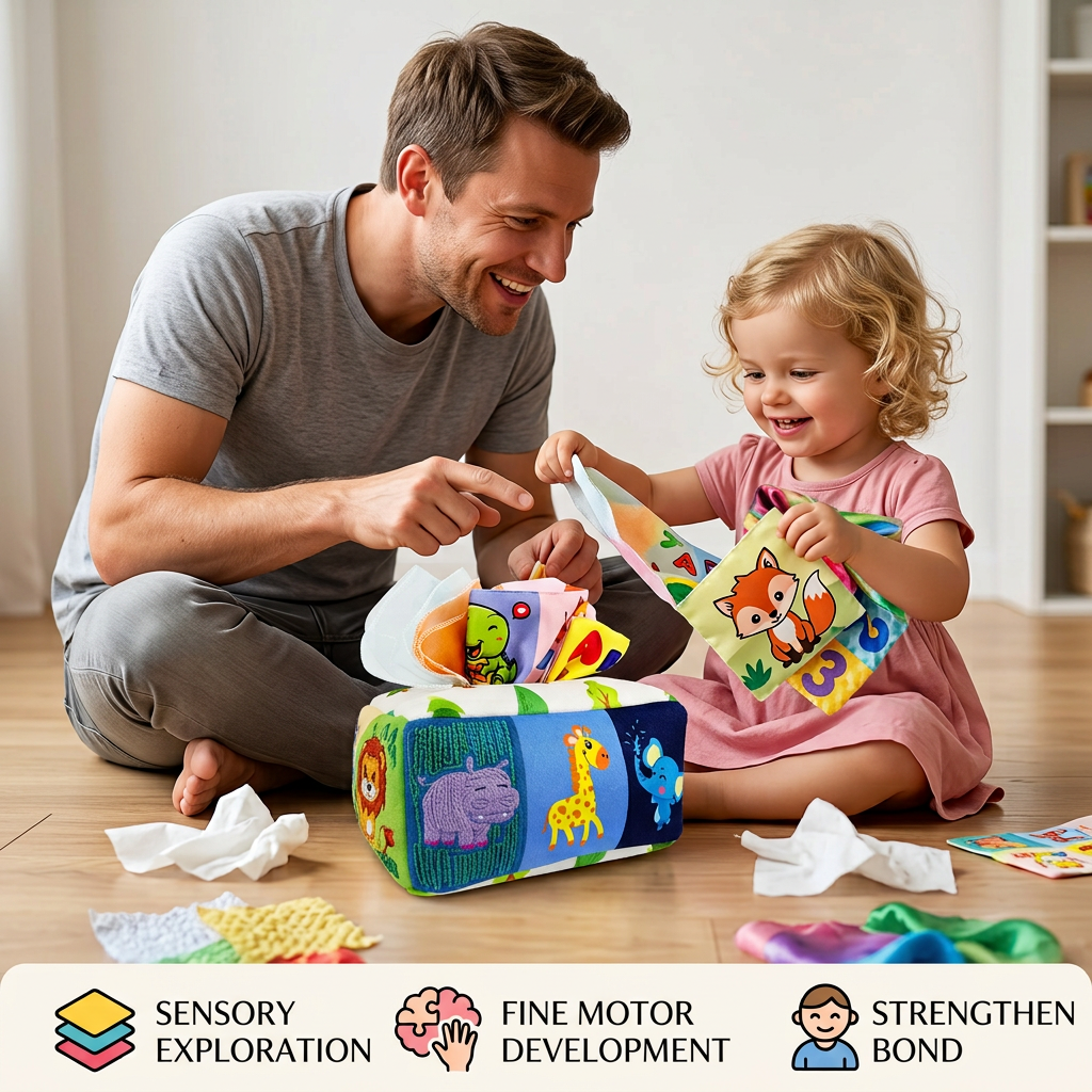Magische Taschentuchbox – Spielzeug für kleine Hände