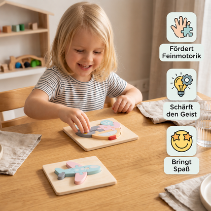Kinderpuzzle mit Tieren und Fahrzeugen