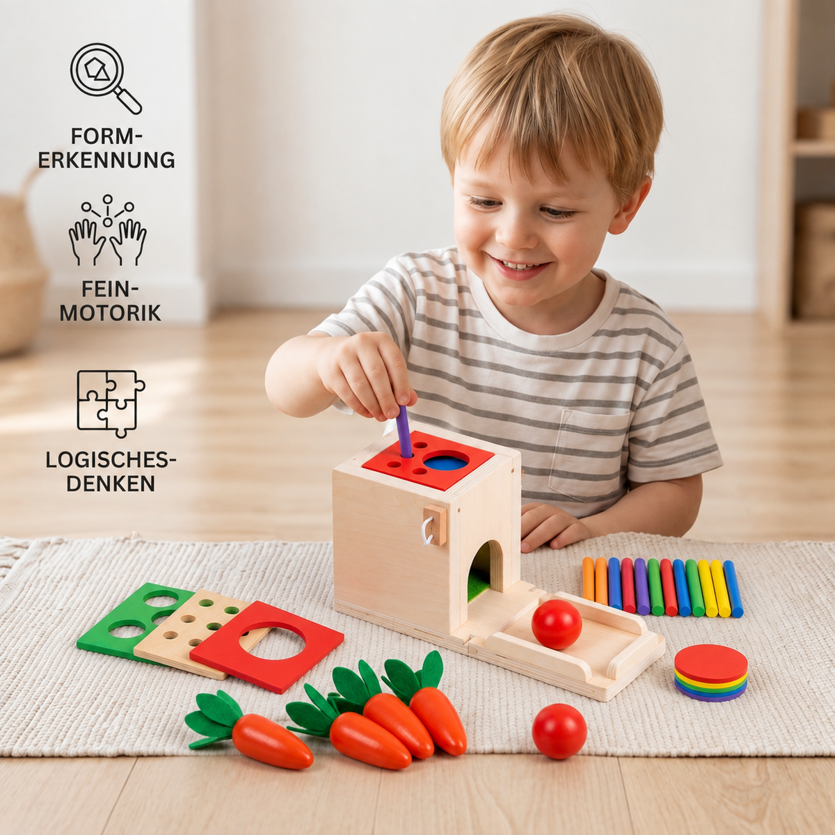 5-in-1 Montessori-Lernspielzeug-Set aus Holz