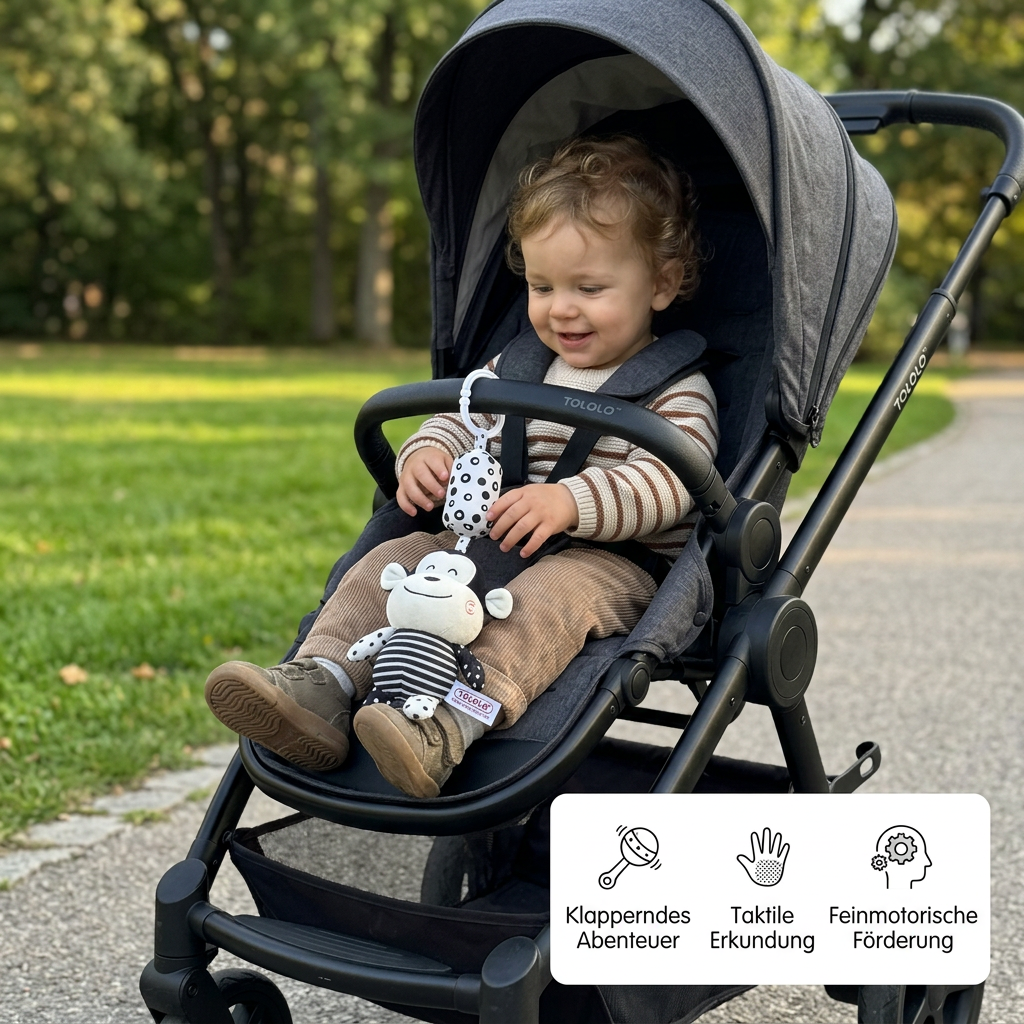 Baby-Rassel-Kuscheltiere für Kinderbett und Kinderwagen
