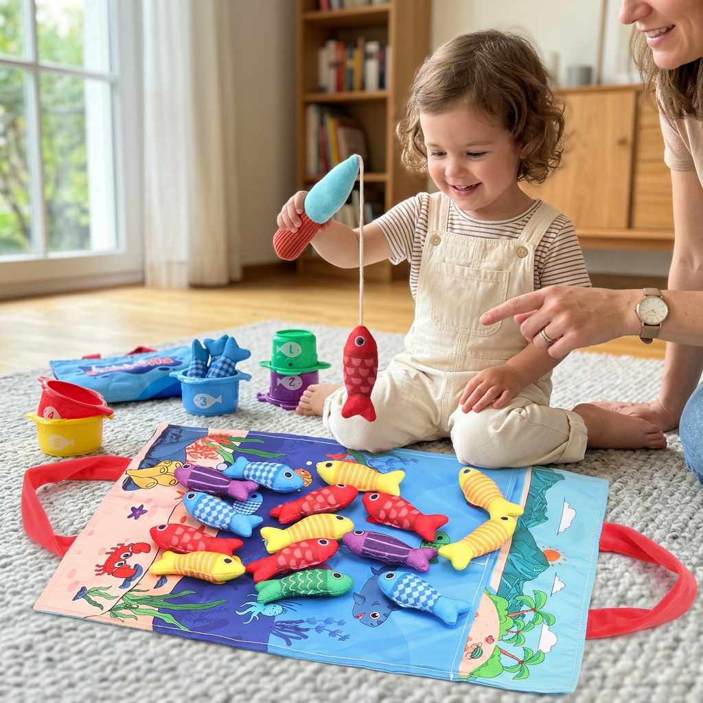 Montessori-Plüsch-Angelspiel zur Förderung der Eltern-Kind-Bindung