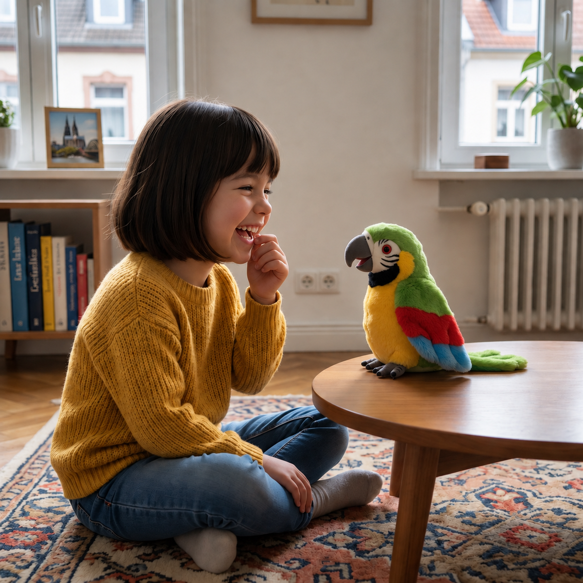 Sprechender und musizierender Spielzeugpapagei für Kinder