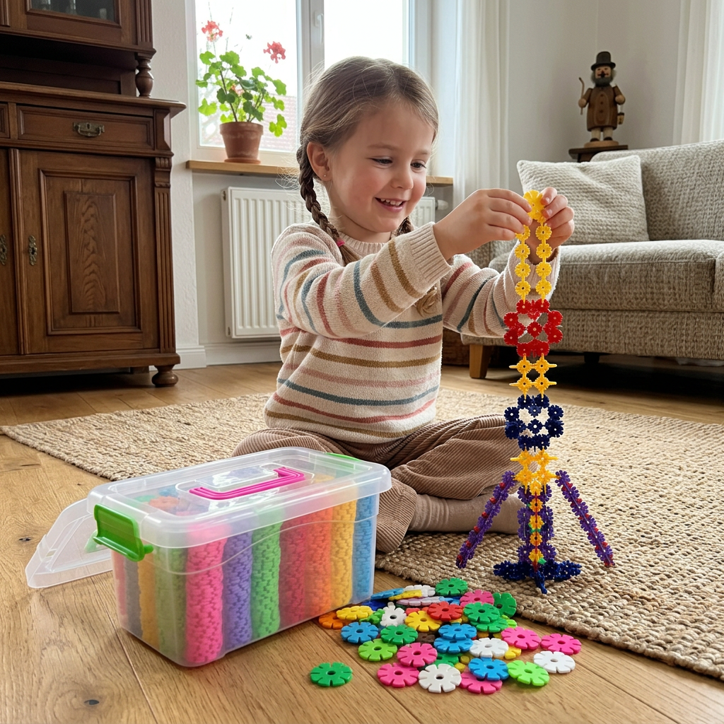 Schneeflockenförmige Montessori-Bausteine