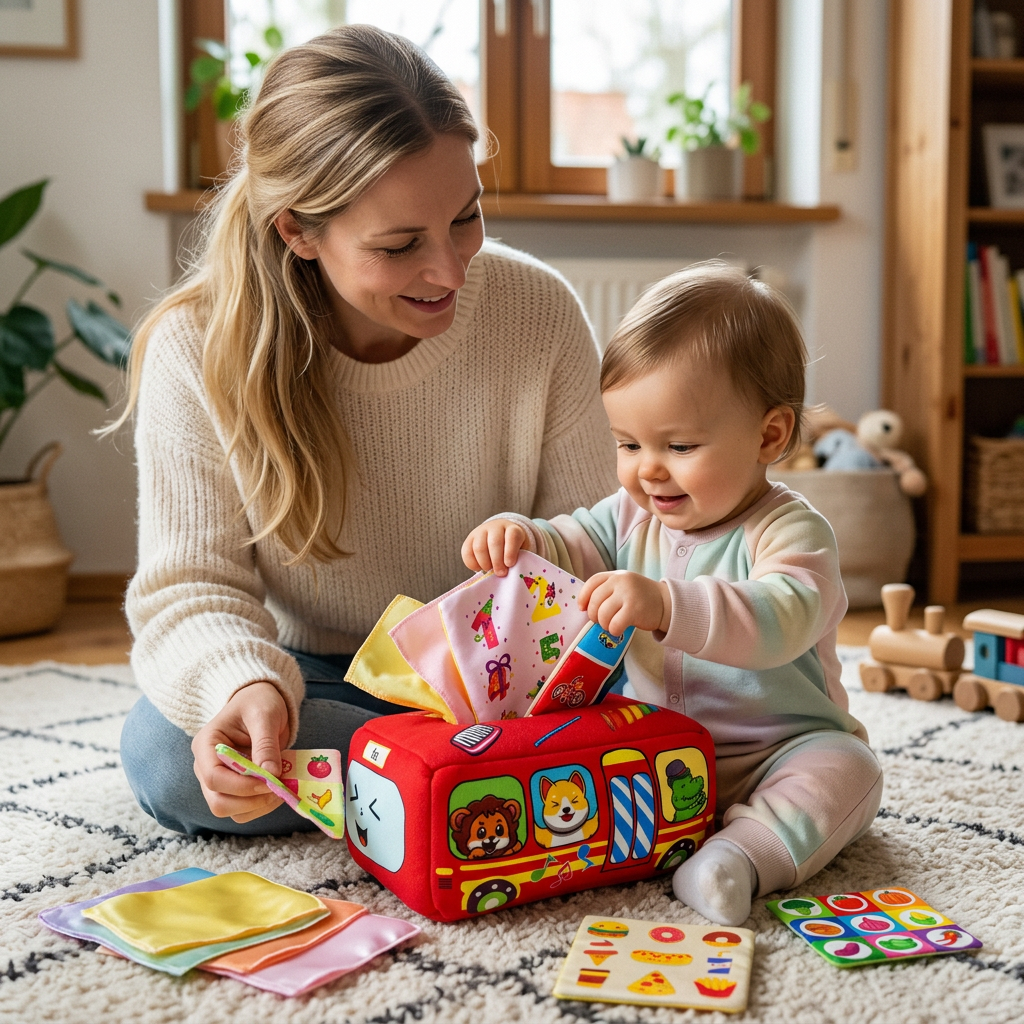 Magische Taschentuchbox – Spielzeug für kleine Hände