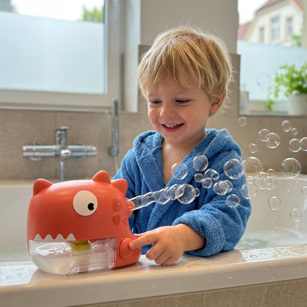 Dinosaurier-Seifenblasenmaschine als Badespielzeug