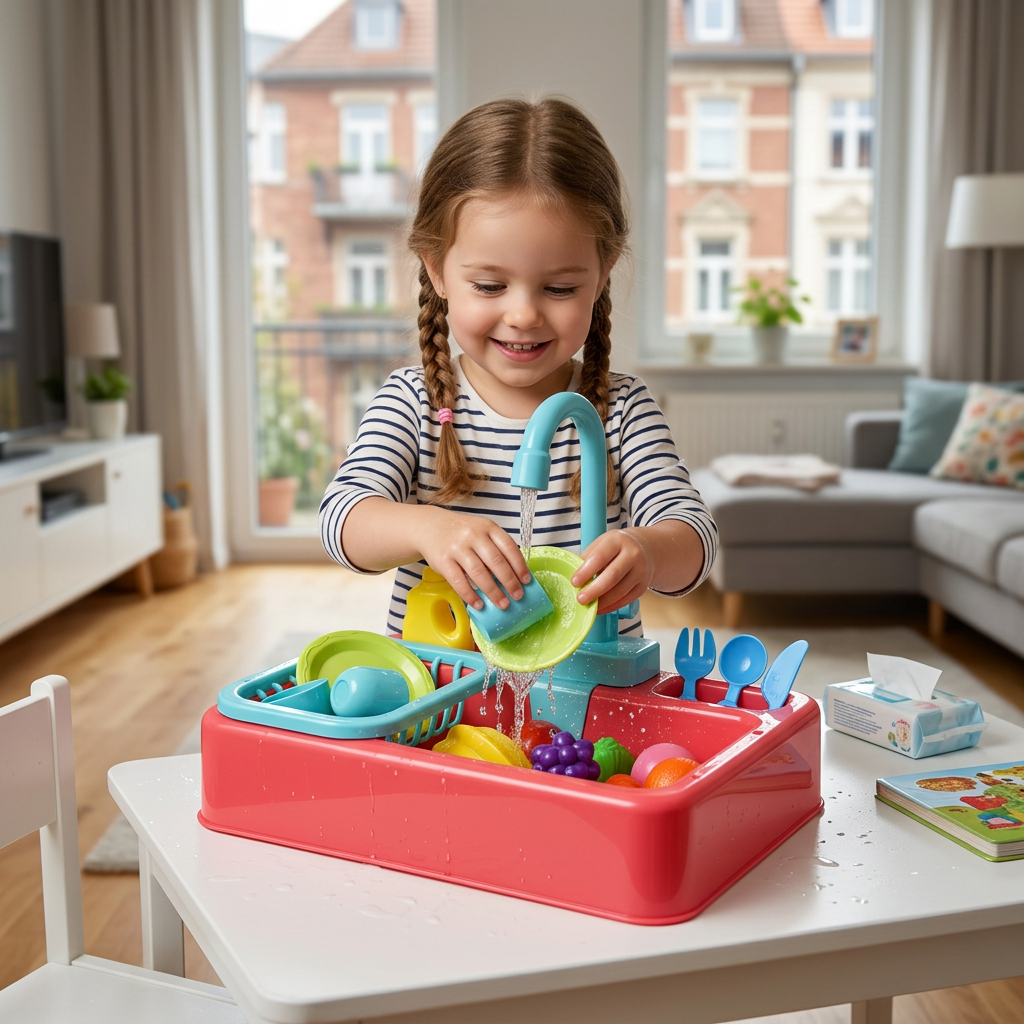 Spielzeug-Spülbecken mit fließendem Wasser