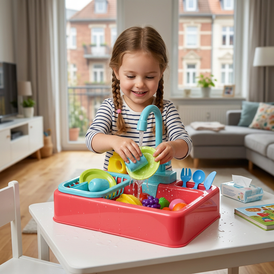 Spielzeug-Spülbecken mit fließendem Wasser